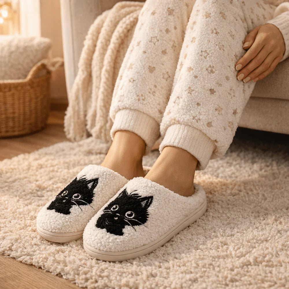 Pantufa Gatinho Barney - Solado Antiderrapante