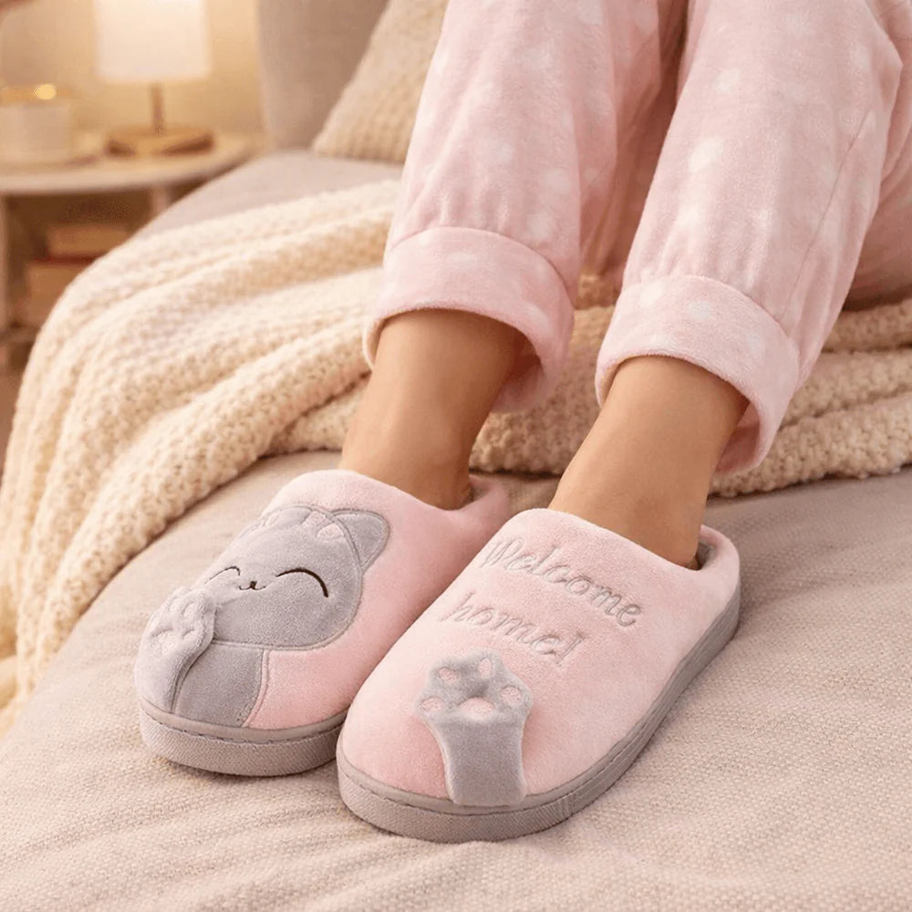 Pantufa Gata Poppy - Solado Antiderrapante