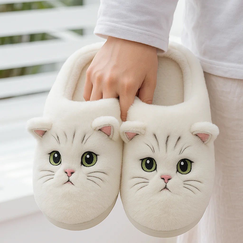 Pantufa Gata Luna - Solado Antiderrapante
