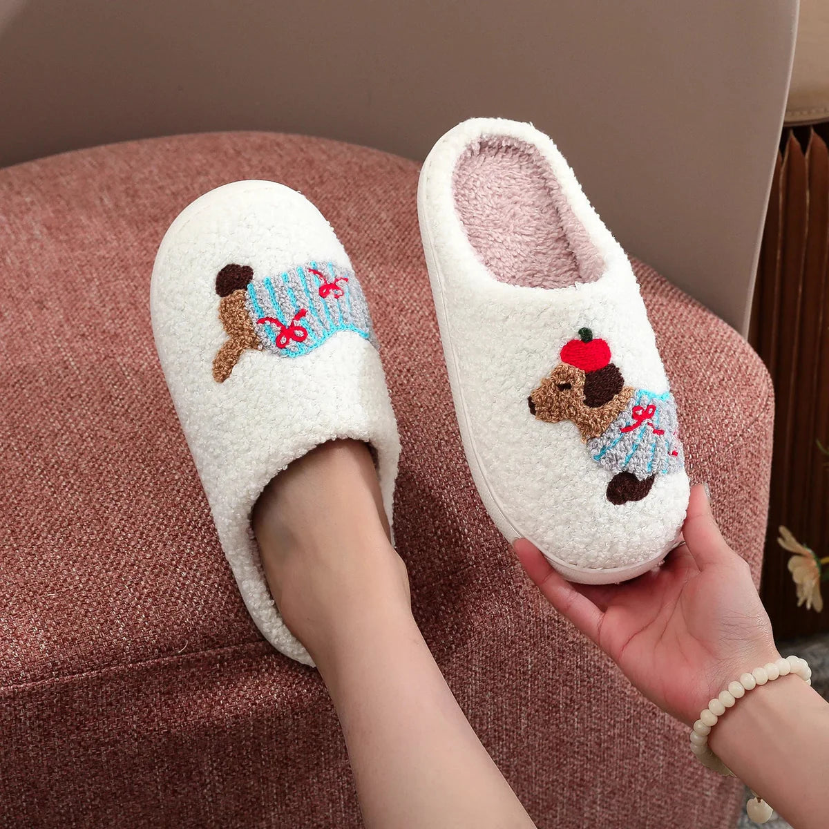 Pantufa Salsichinha - Solado Antiderrapante